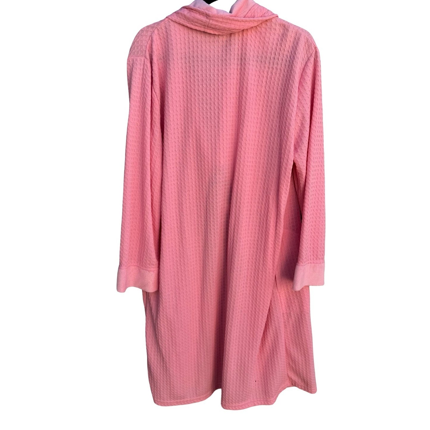 Jasmine Rose Pink Waffle Knit Robe Headband Set Large 312225 Loungewear Cozy NEW