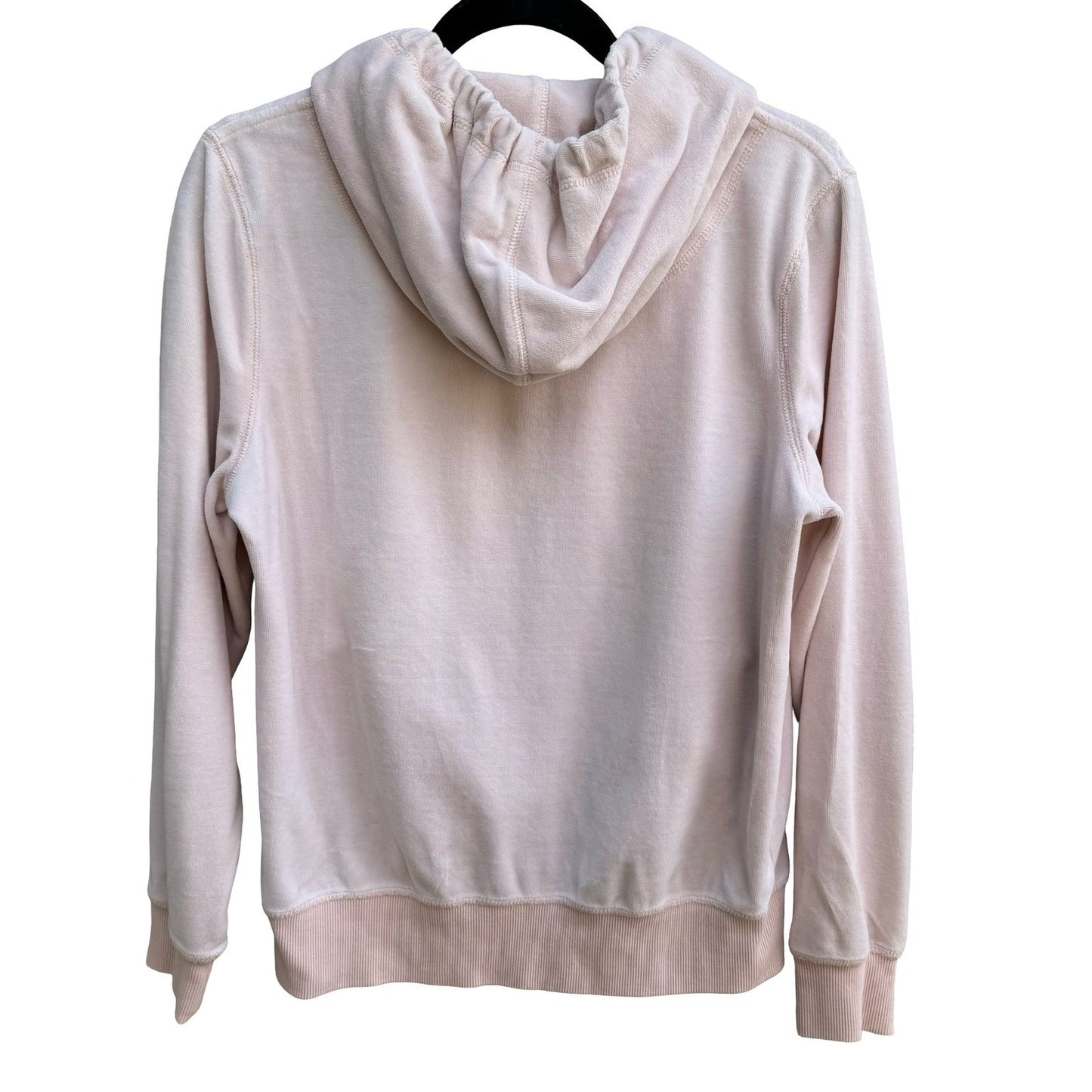 Calvin Klein Y2K McBling Athleisure Pink Velour Zip Up Hoodie Studded CK Logo M