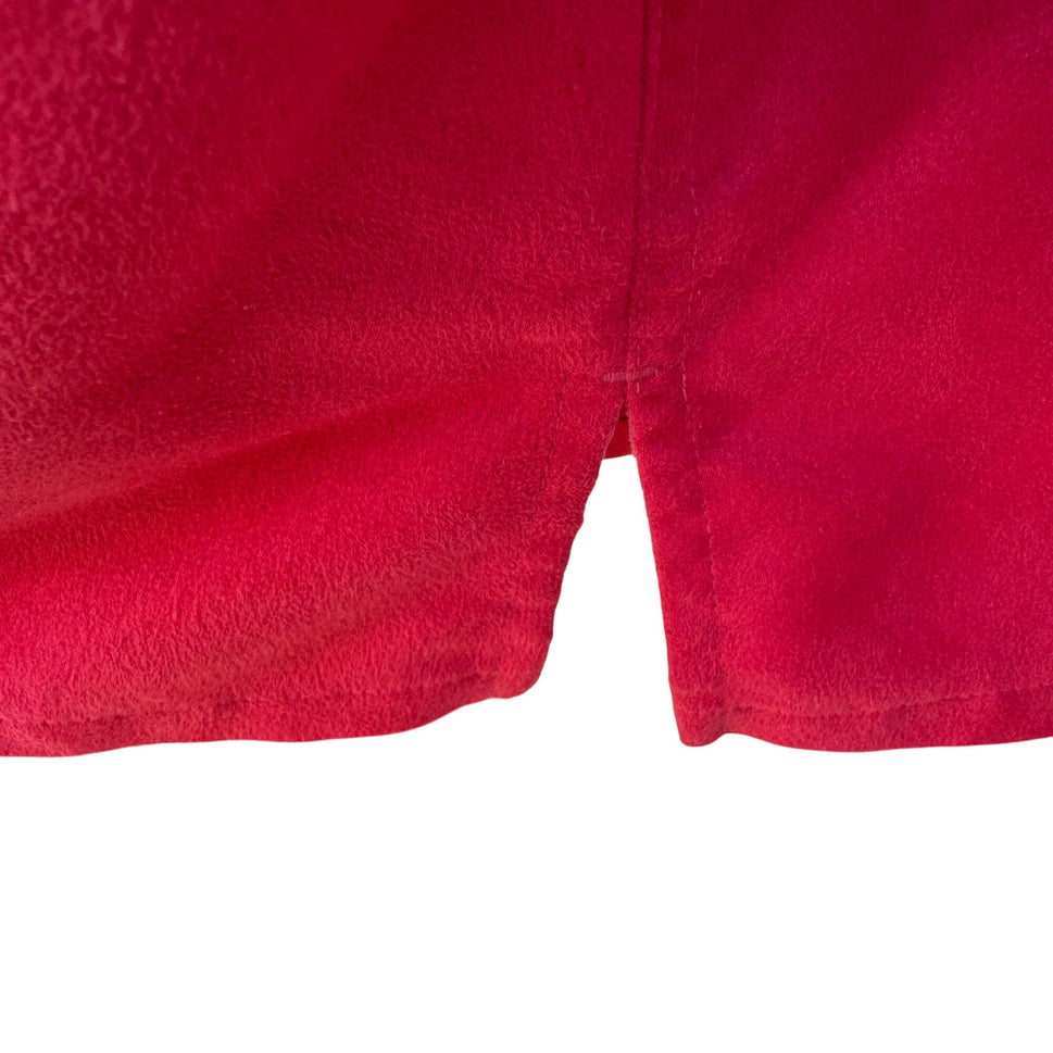 Liz & Me Womens Red Button Down Faux Suede Shirt Soft Cozy Workwear Plus Size 3X