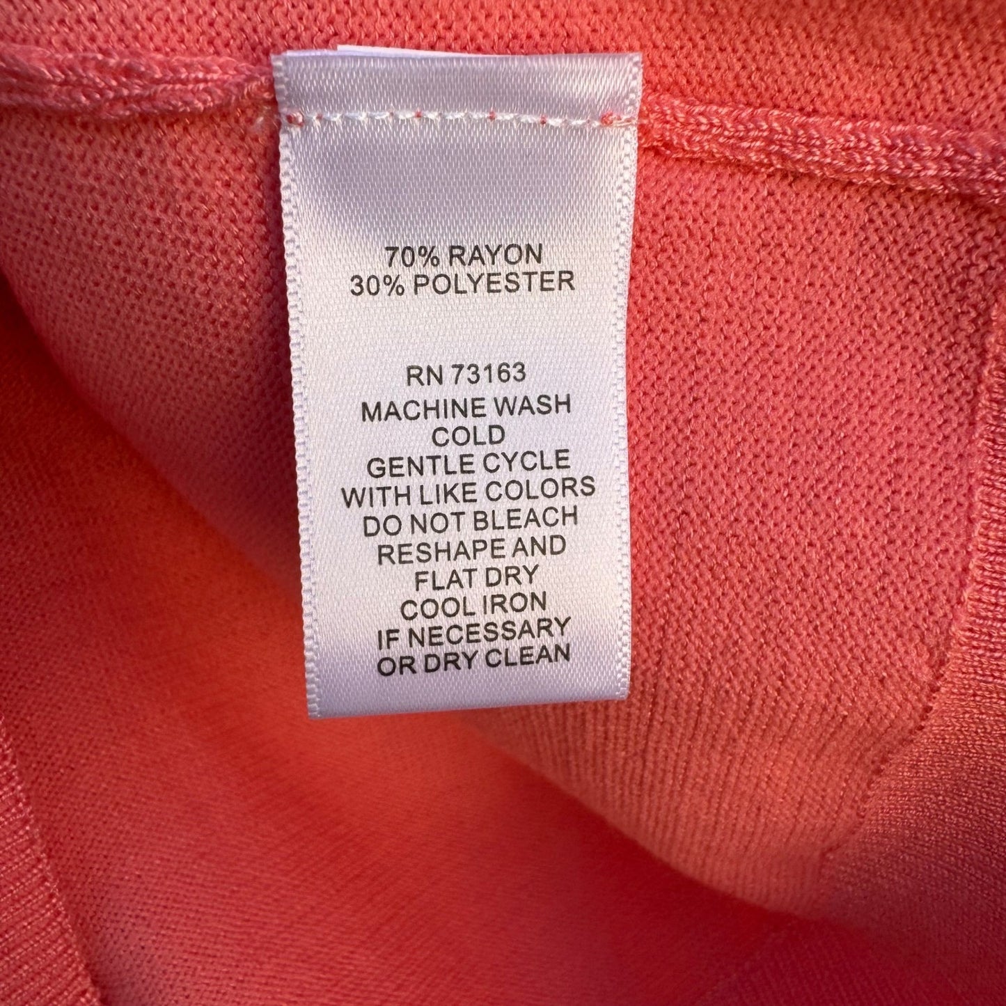 Cable & Gauge Womens XXL Coral Pink Button Front 3/4 Sleeve Cardigan Sweater NEW