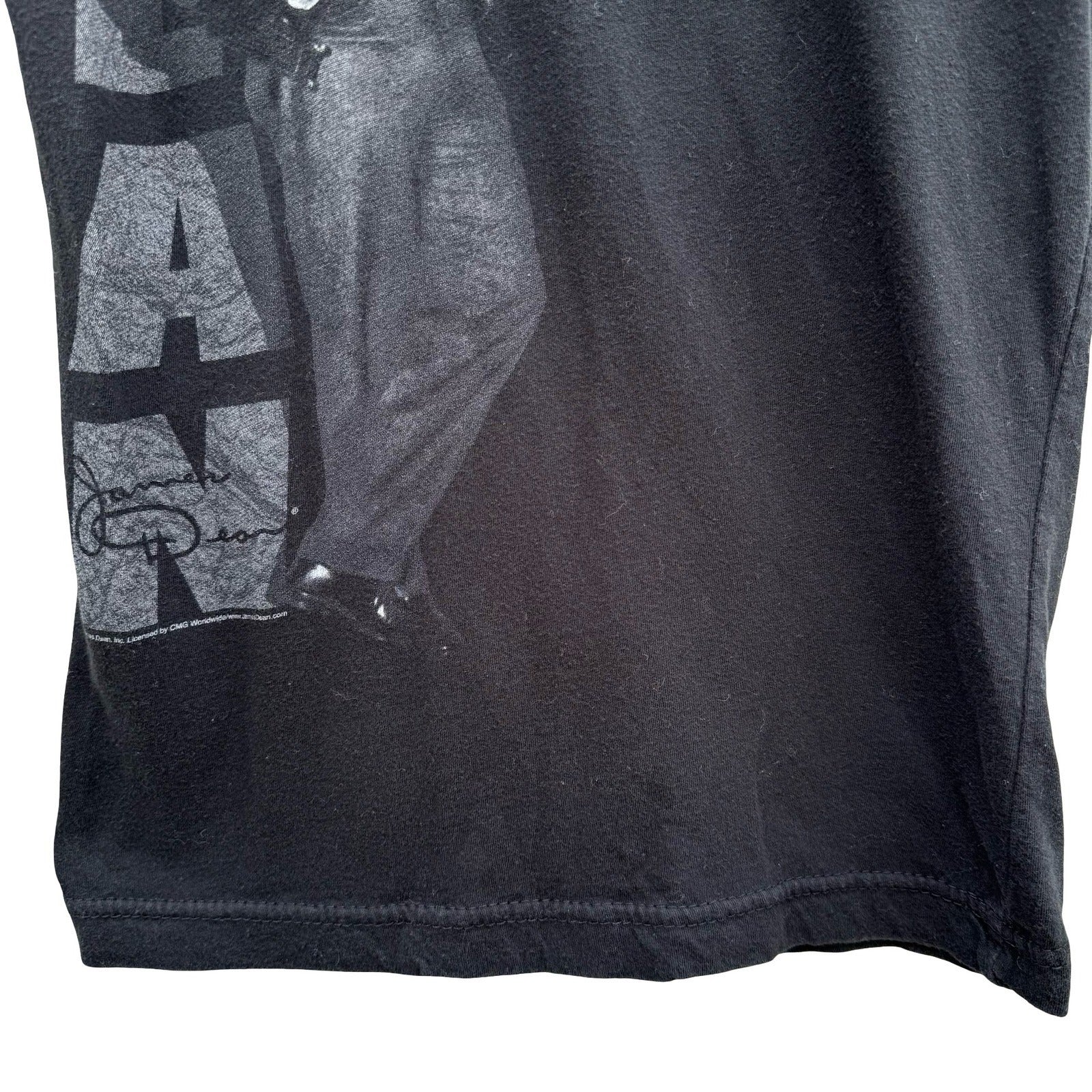 James Dean Graphic Y2K Baby Tee Black Cap Sleeve Slim Fit Small Retro Hollywood