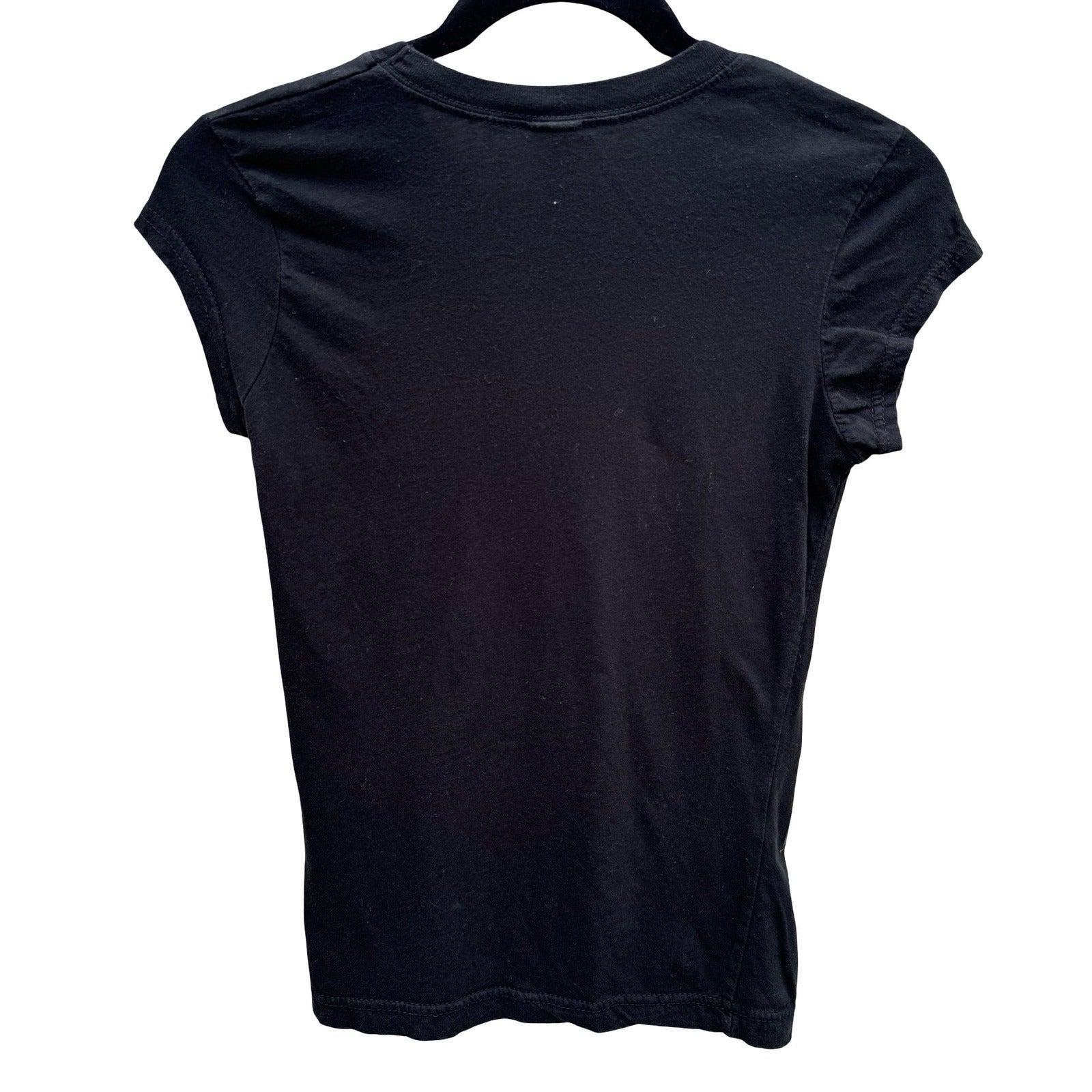 James Dean Graphic Y2K Baby Tee Black Cap Sleeve Slim Fit Small Retro Hollywood
