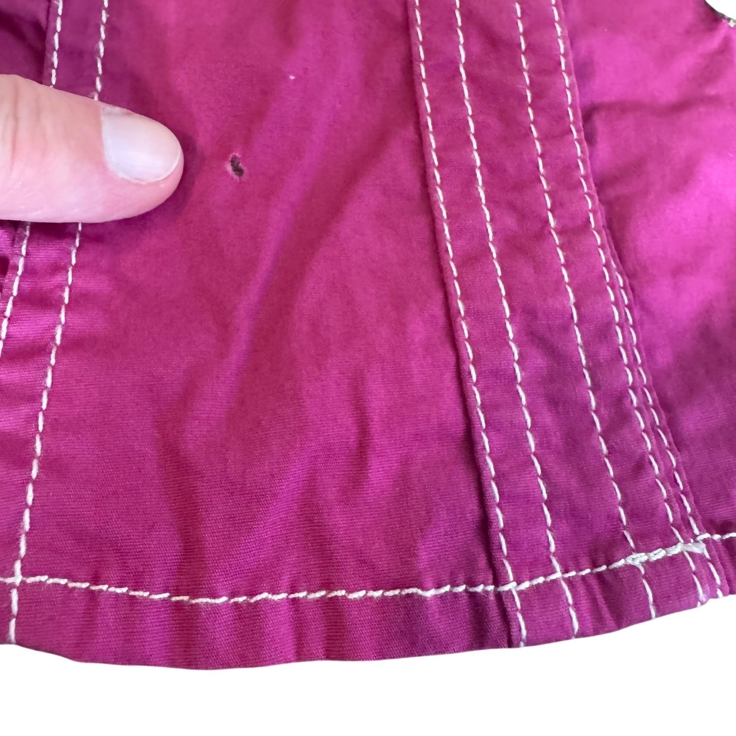 Love Polly Y2K Cowgirl Floral Chenille Embroidered Western Snap Shirt Pink XS