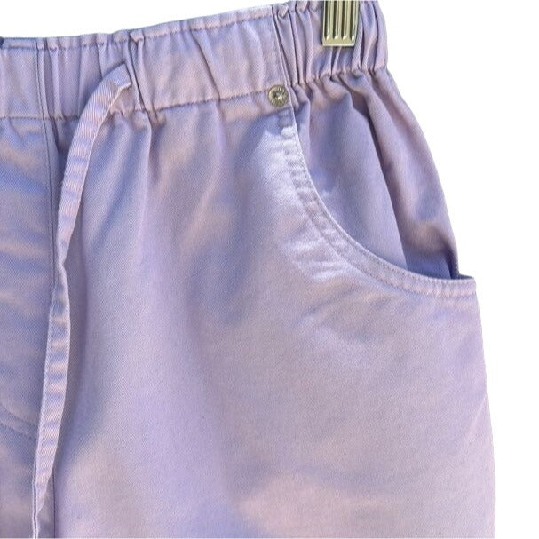 Denim & Co Vintage 80s Retro Purple Drawstring High Waist Women's Mom Shorts S