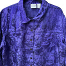 Switch Chicos Linen Silk Coastal Resortwear Boho Art Deco Scenic Print Jacket Purple XL 3 image