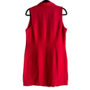 Switch Linane Vintage Red Shell Button Linen Double-Breasted Sleeveless Lined Dress 3 image