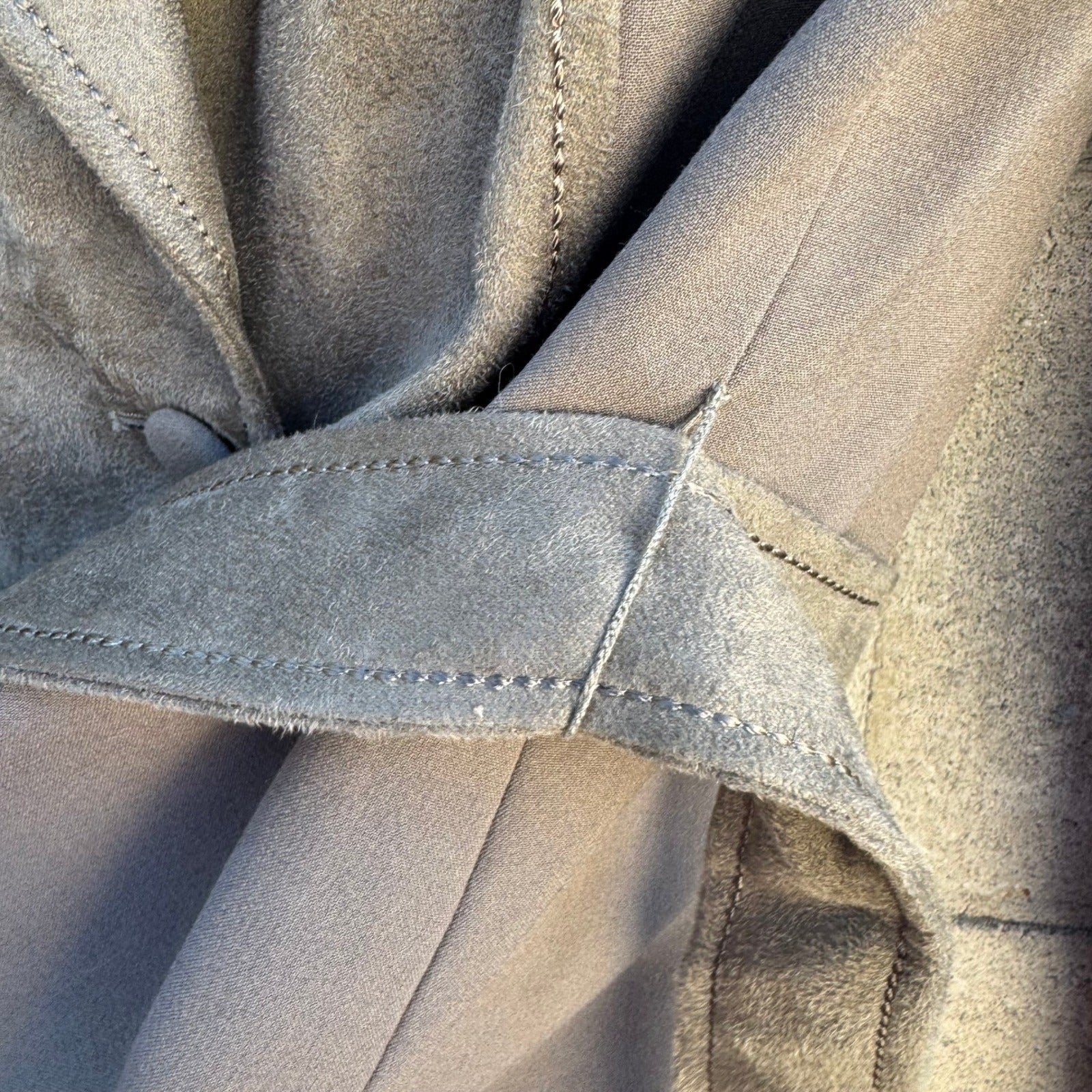 Randolph Duke The Look Olive Green Faux Suede Trim Belted Blazer Jacket 8 NWT