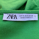 Switch Zara Avant Garde Ruffle Puff Statement Sleeve Cocktail Bodycon Dress Green S 2 image