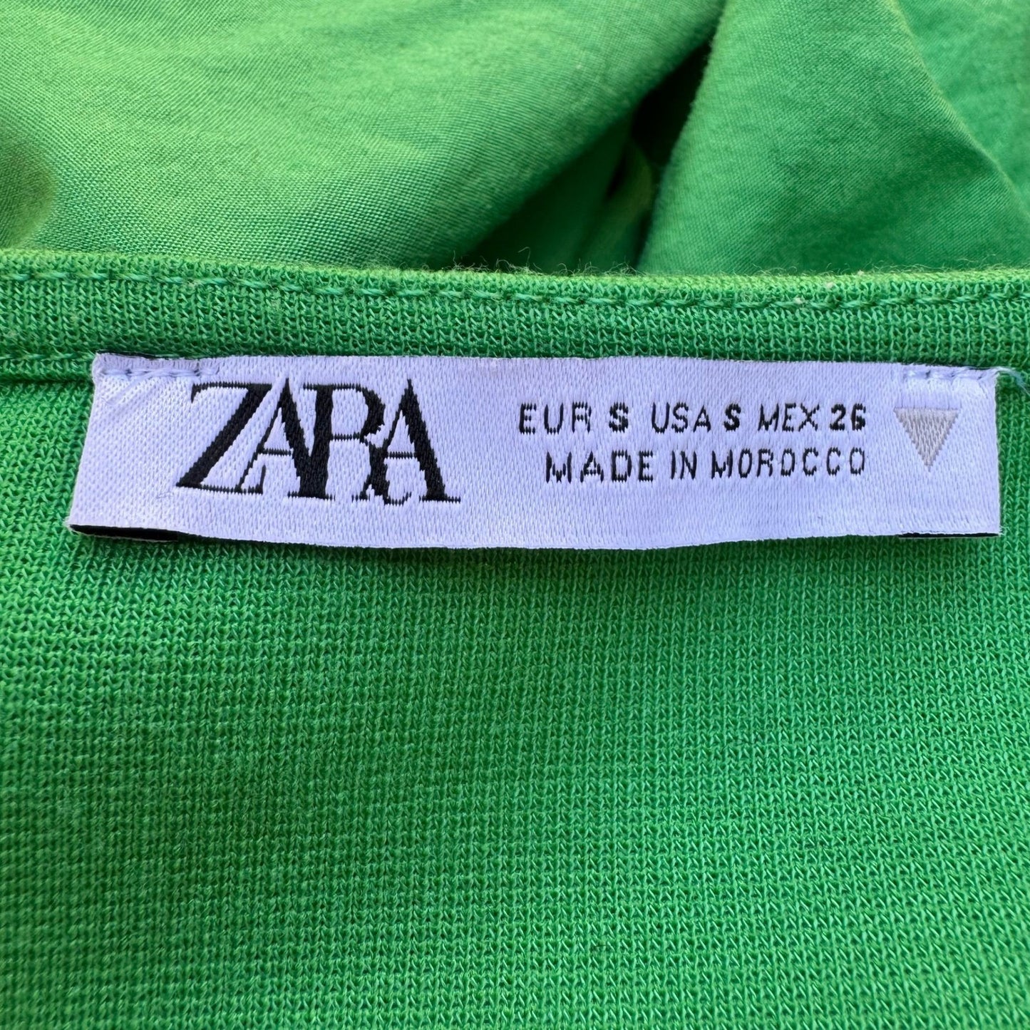 Zara Avant Garde Ruffle Puff Statement Sleeve Cocktail Bodycon Dress Green S