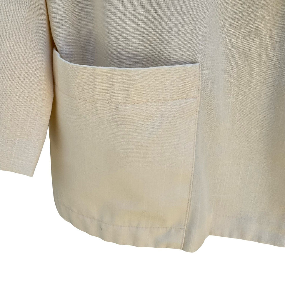 Sag Harbor Vintage 80s 90s Banana Cream Old Money Blazer Jacket 16 Oversized
