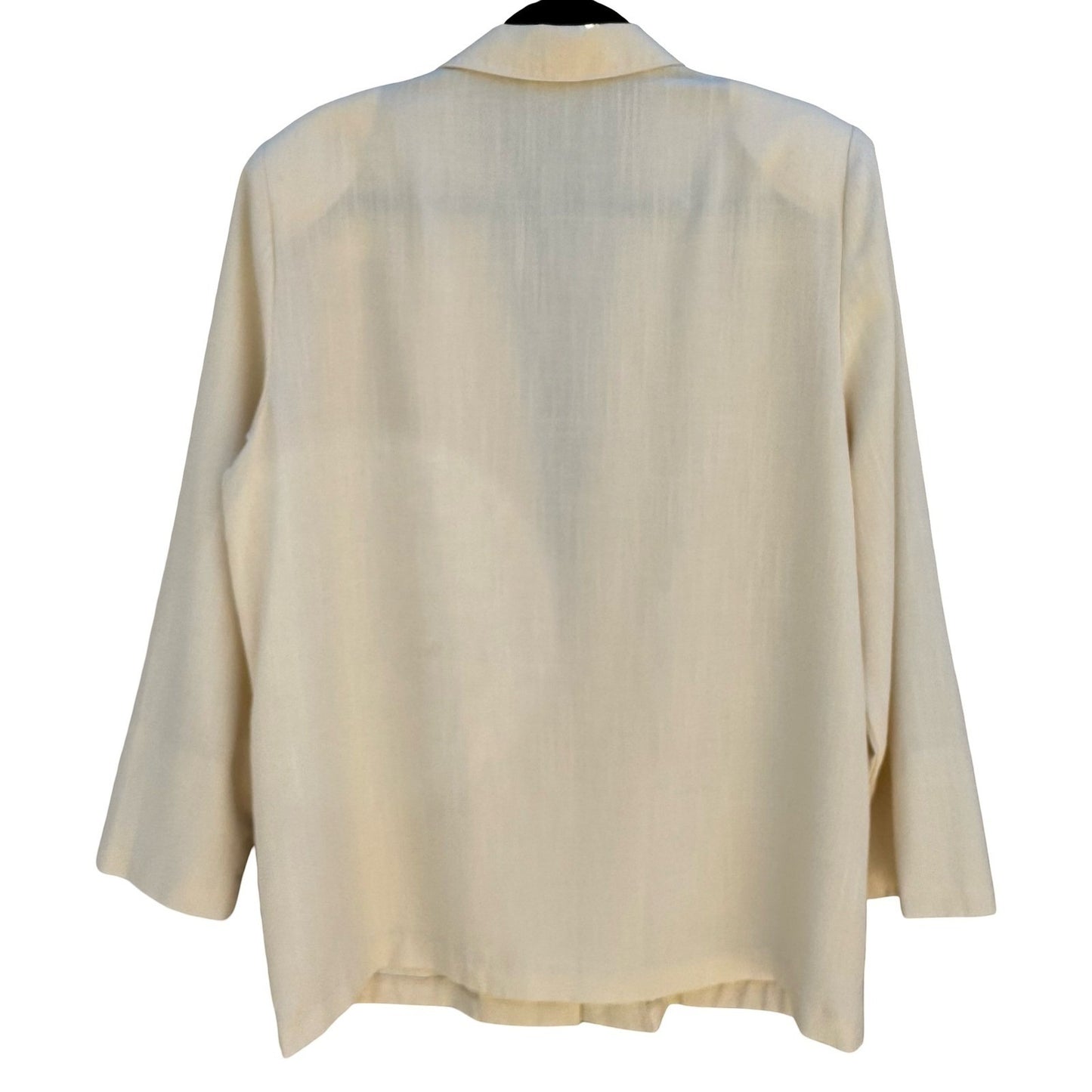 Sag Harbor Vintage 80s 90s Banana Cream Old Money Blazer Jacket 16 Oversized