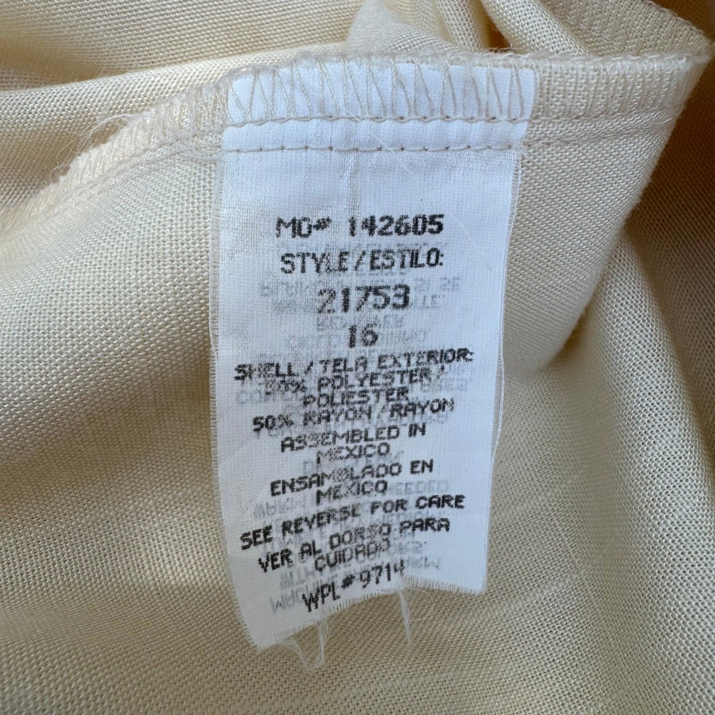 Sag Harbor Vintage 80s 90s Banana Cream Old Money Blazer Jacket 16 Oversized