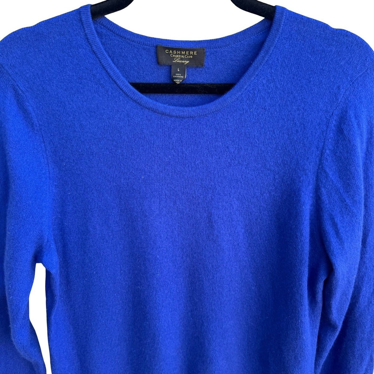 Charter Club Luxury Cashmere Minimalist Quiet Luxury Preppy Layering Sweater L