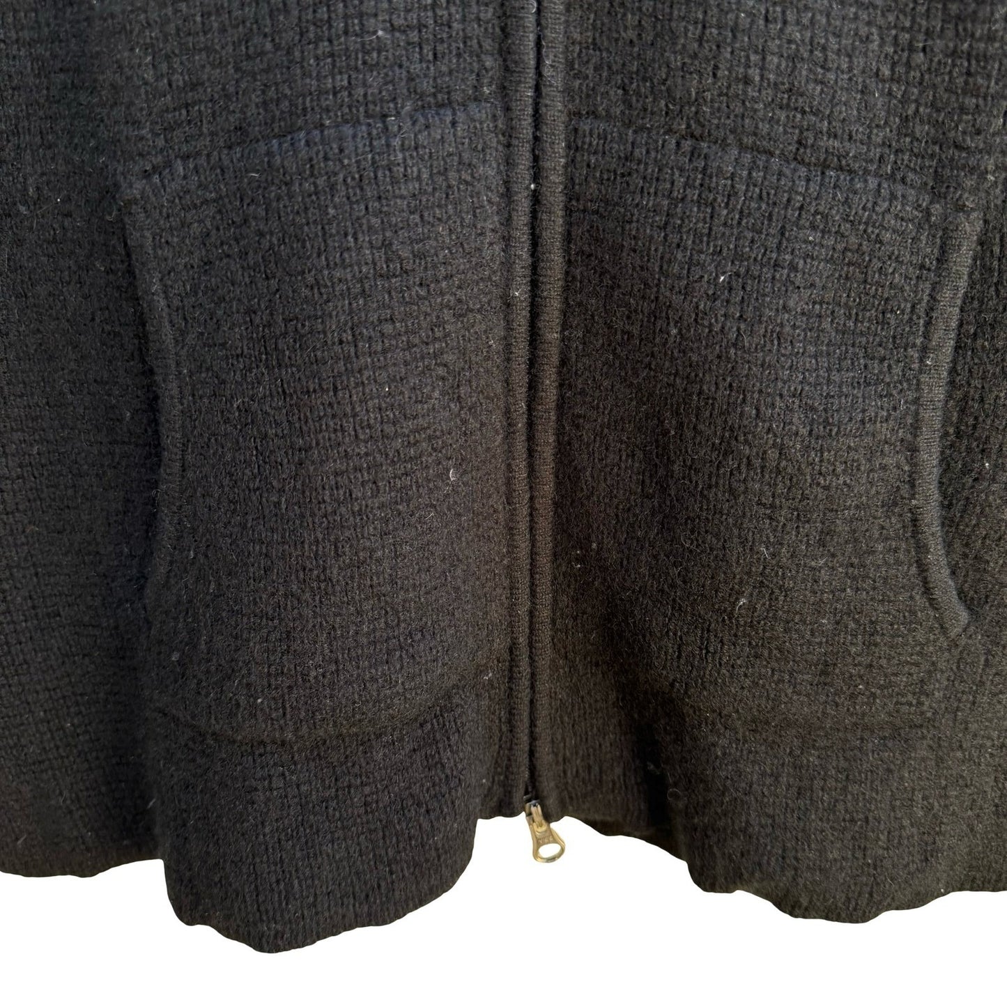 LL Bean 100% Cashmere Quiet Luxury Minimalist Waffle Knit Zip Hoodie Sweater S