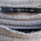 Switch T Tahari Womens Ribbed Gray Minimalist Dolman Long Sleeve Knit Cozy Sweater L 3 image