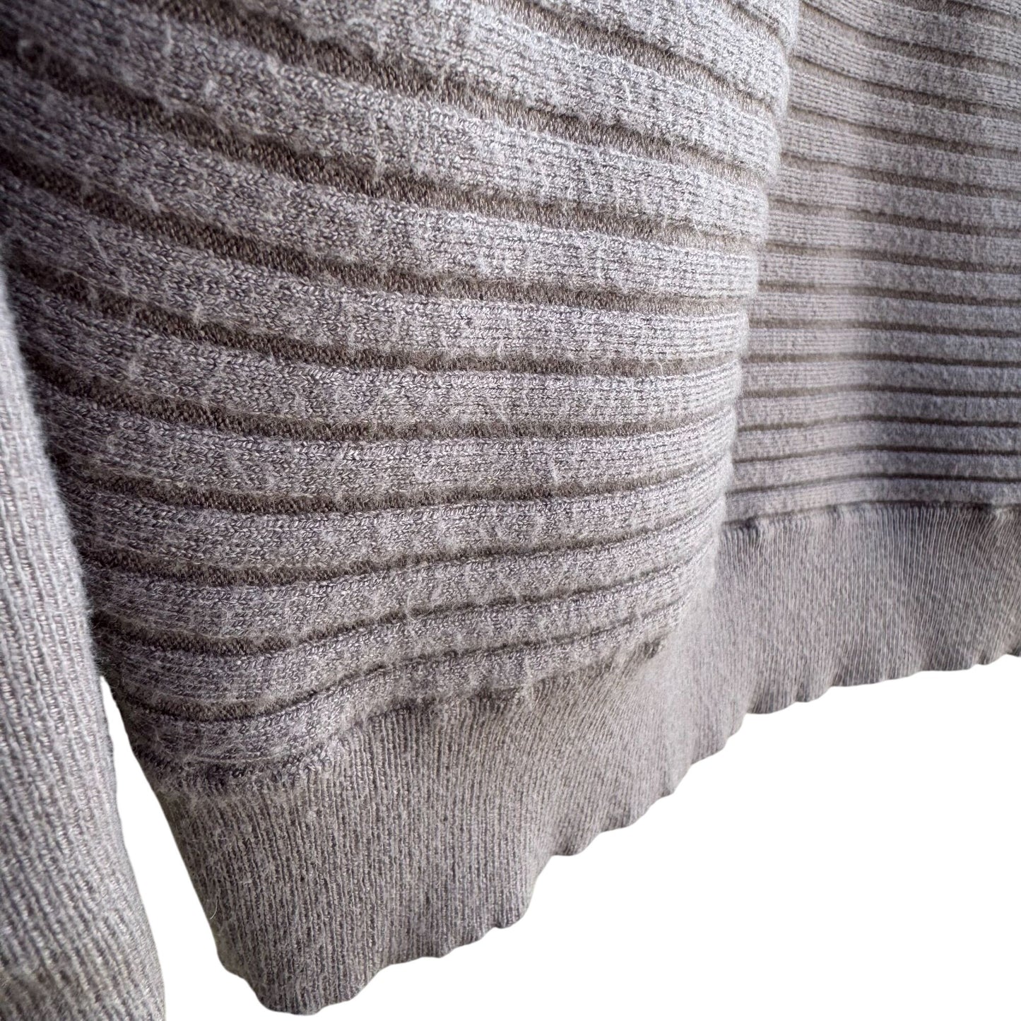 T Tahari Womens Ribbed Gray Minimalist Dolman Long Sleeve Knit Cozy Sweater L