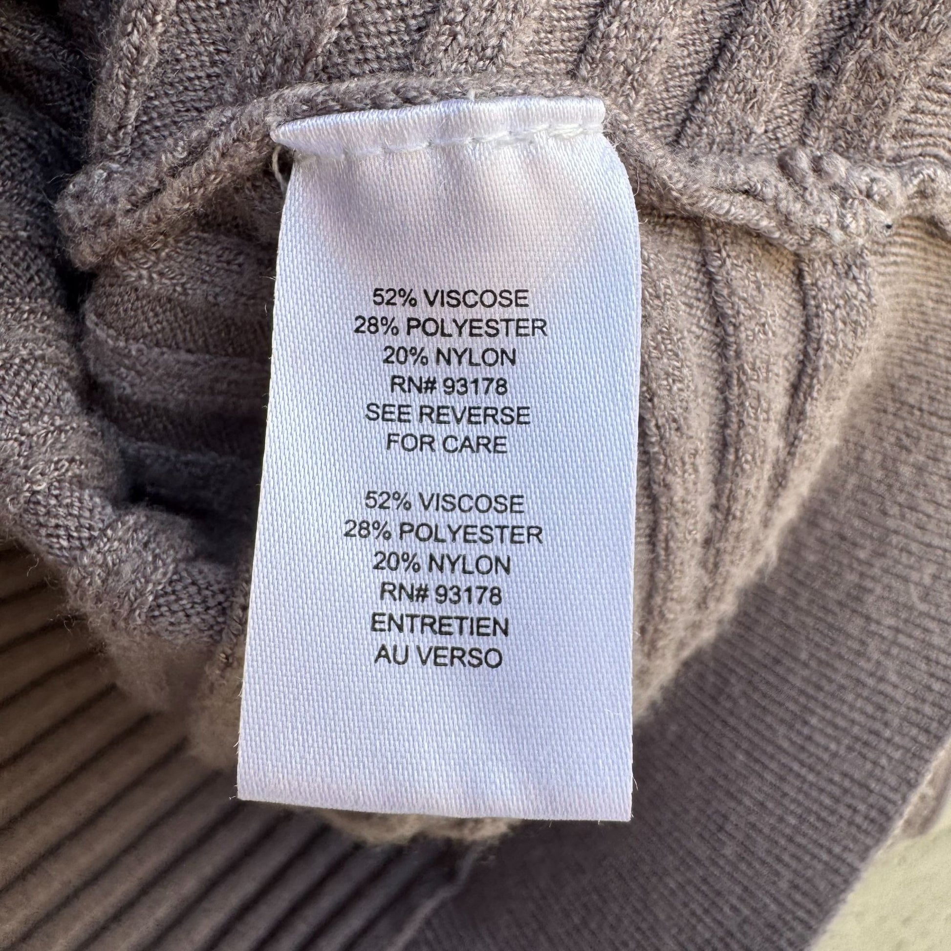 T Tahari Womens Ribbed Gray Minimalist Dolman Long Sleeve Knit Cozy Sweater L