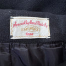 Switch Vintage Handmade Womens Preppy Old Money Black Inverted Pleats Wool Pencil Skirt 2 image