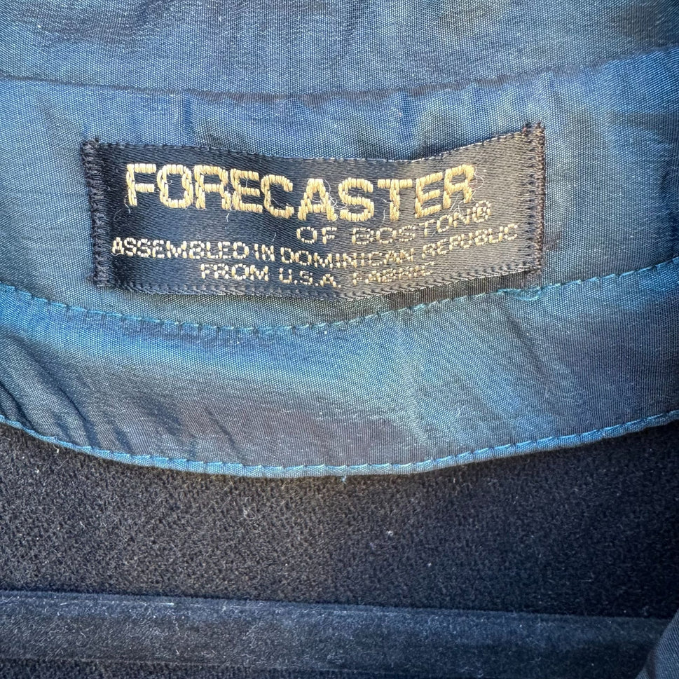 Forecaster Vintage 70s 80s Blue Trench Coat Oversized Long Insulated Belted Rain