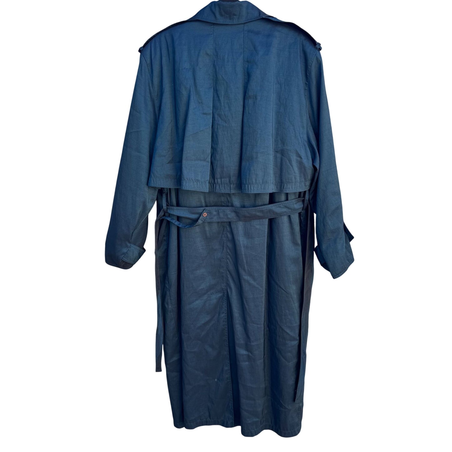 Forecaster Vintage 70s 80s Blue Trench Coat Oversized Long Insulated Belted Rain
