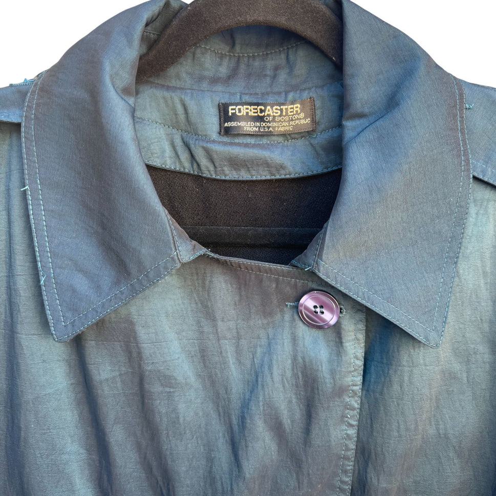 Forecaster Vintage 70s 80s Blue Trench Coat Oversized Long Insulated Belted Rain