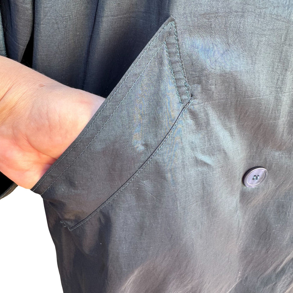 Forecaster Vintage 70s 80s Blue Trench Coat Oversized Long Insulated Belted Rain