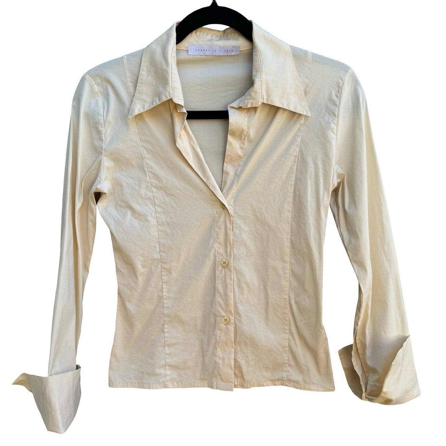 Robert In't Veld Y2K Minimalist Tailored Italian Cotton Fitted French Cuff Shirt