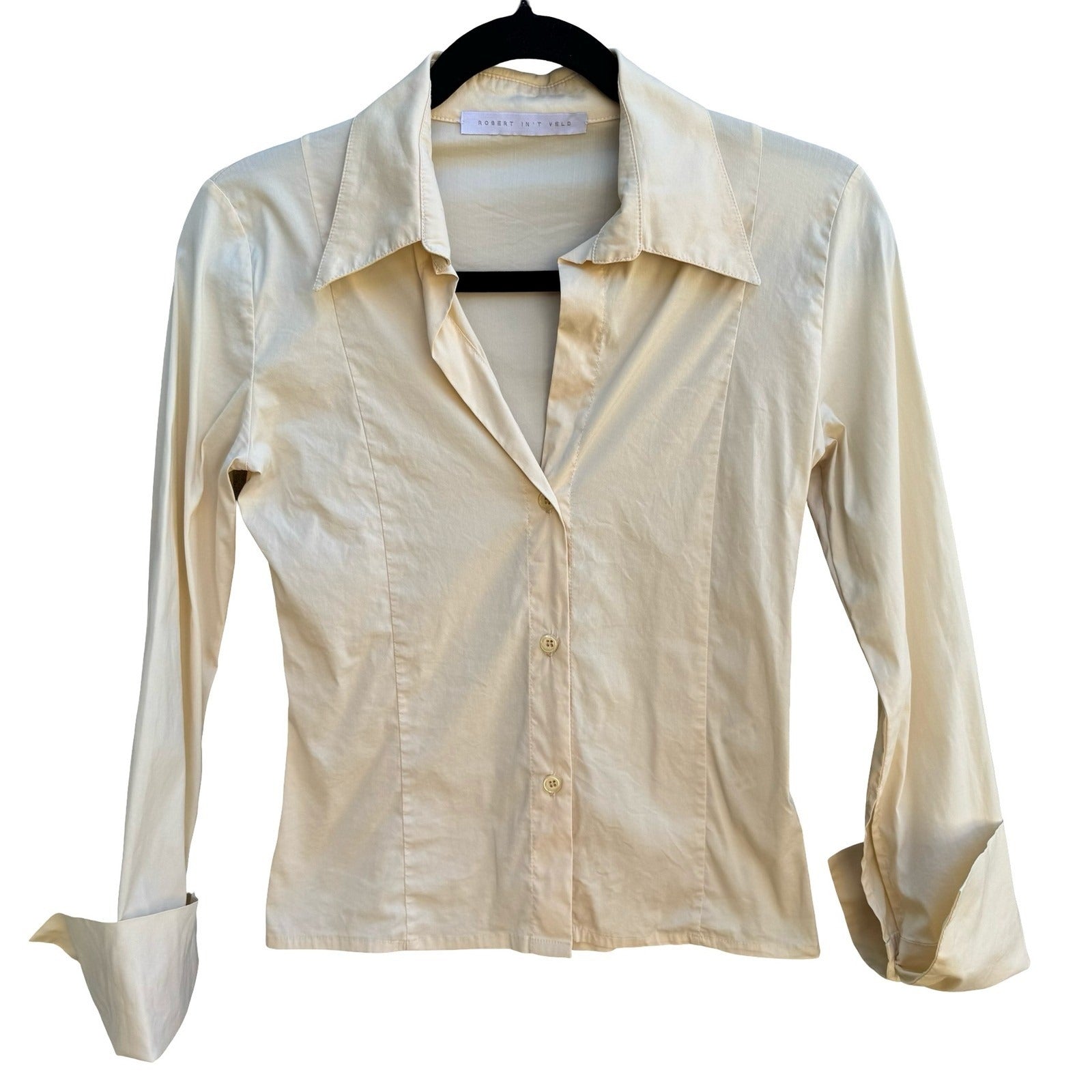 Robert In't Veld Y2K Minimalist Tailored Italian Cotton Fitted French Cuff Shirt