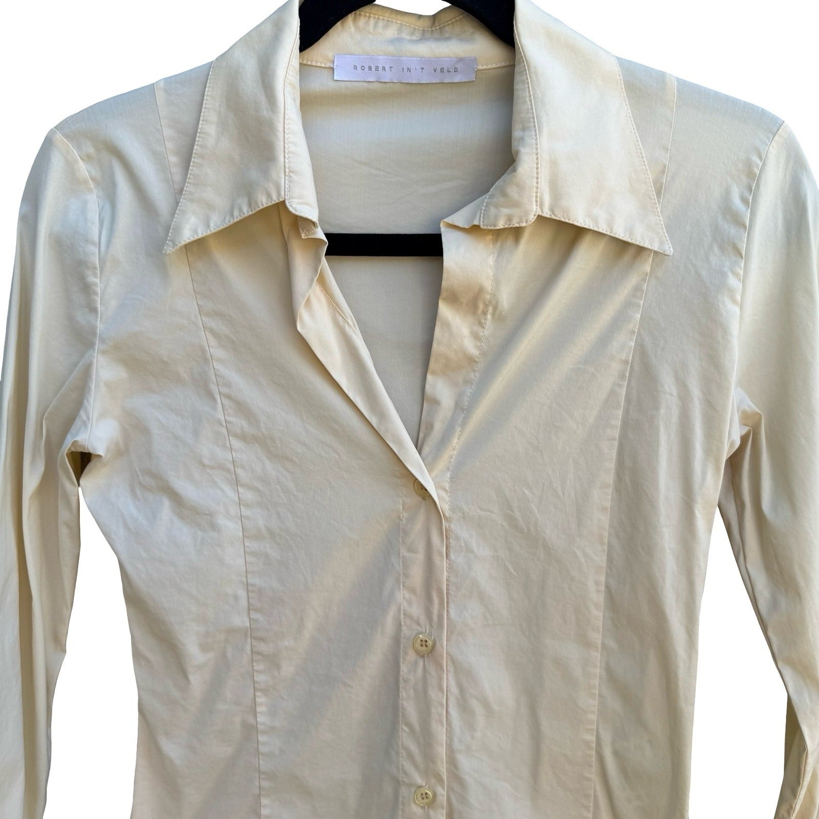 Robert In't Veld Y2K Minimalist Tailored Italian Cotton Fitted French Cuff Shirt