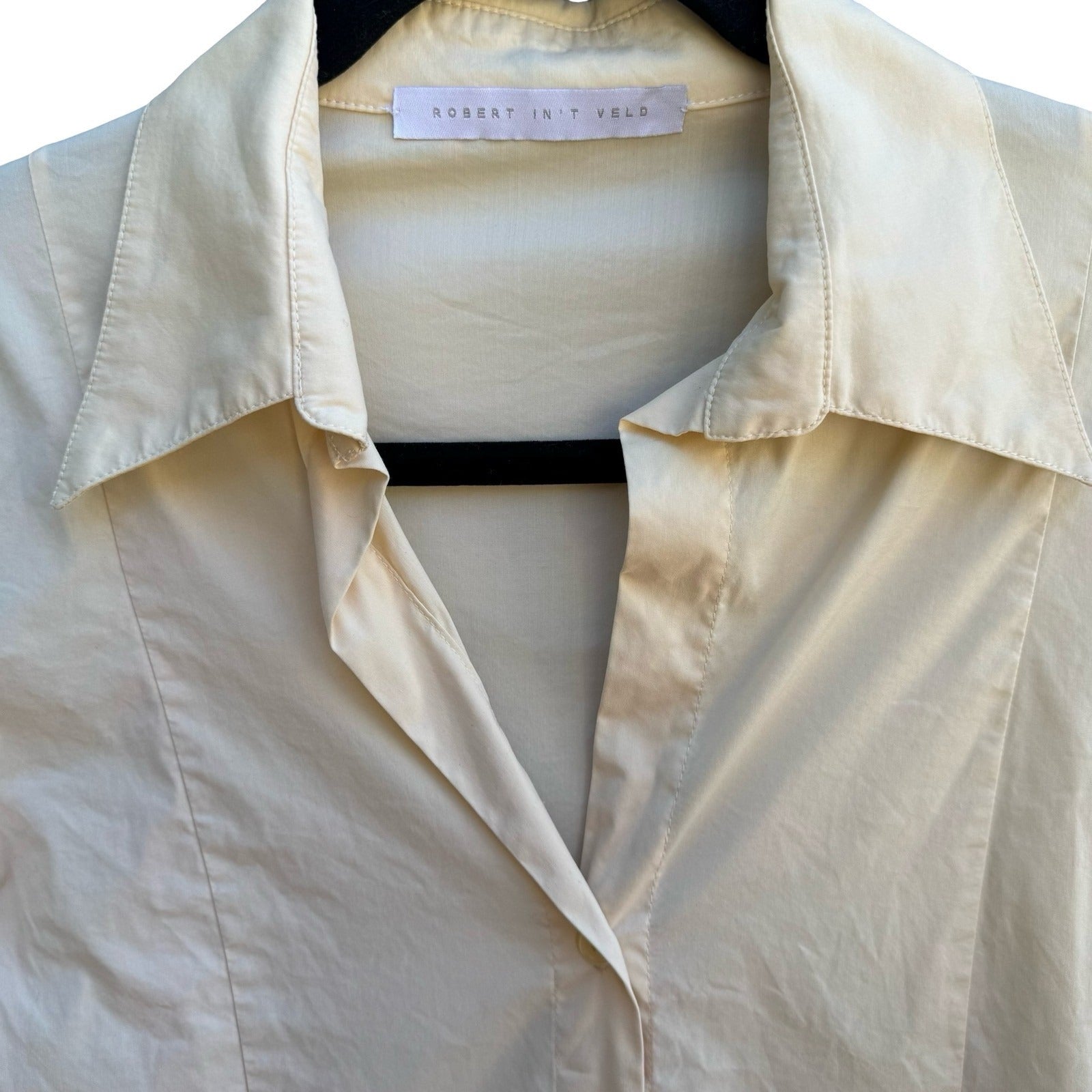 Robert In't Veld Y2K Minimalist Tailored Italian Cotton Fitted French Cuff Shirt