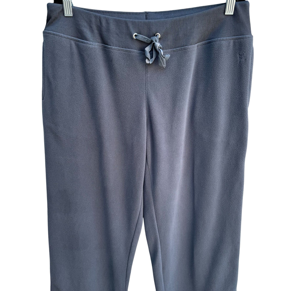 Danskin Now Womens Gray Fleece Elastic Waist Athletic Workout Capri Pants L/G