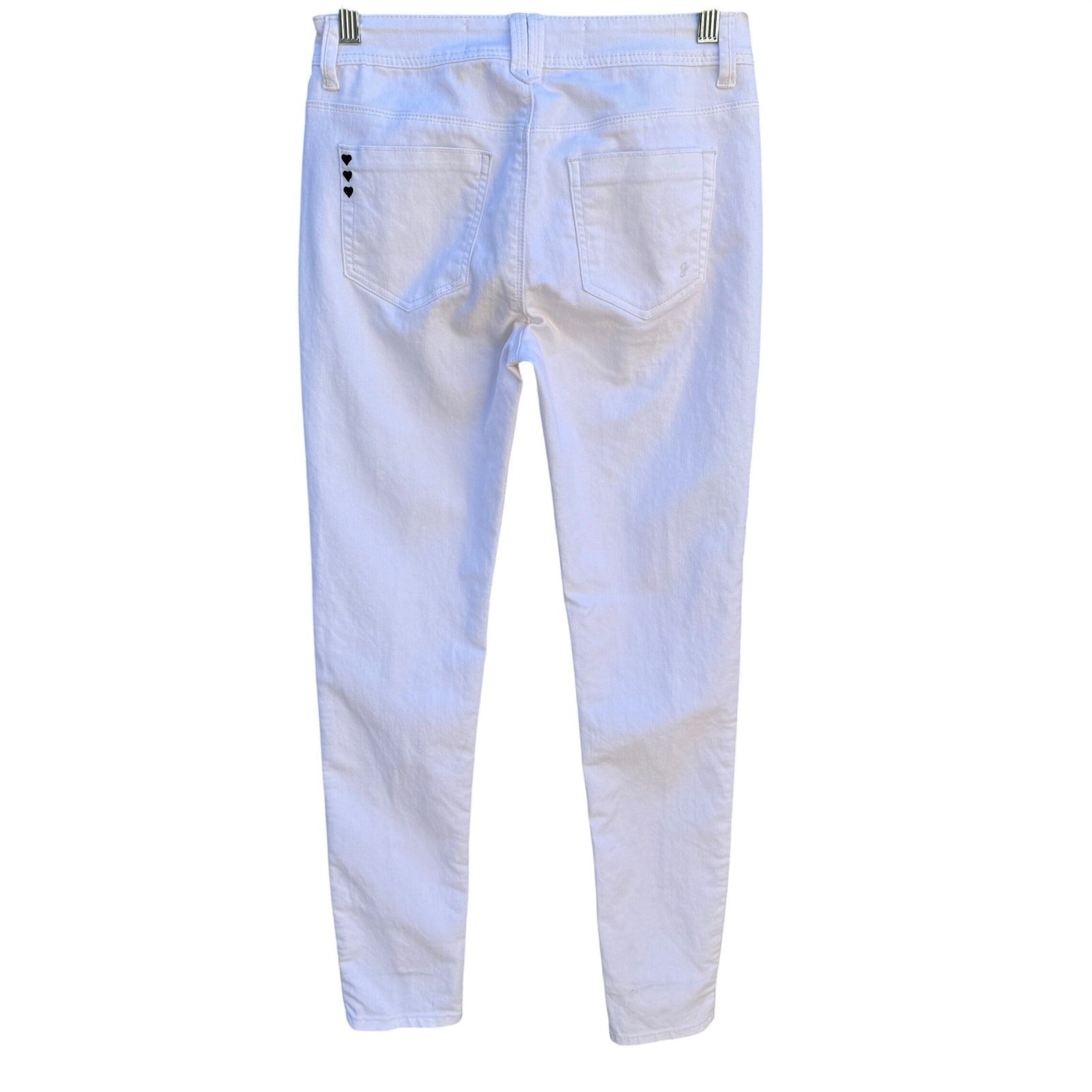 G by Giuliana Alice Through the Looking Glass White Heart Skinny Jeans Size 6