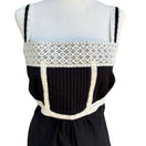 Switch Work to Weekend Y2K Boho Romantic Goth Lace Pleated Empire Waist Top L NEW Black 3 image
