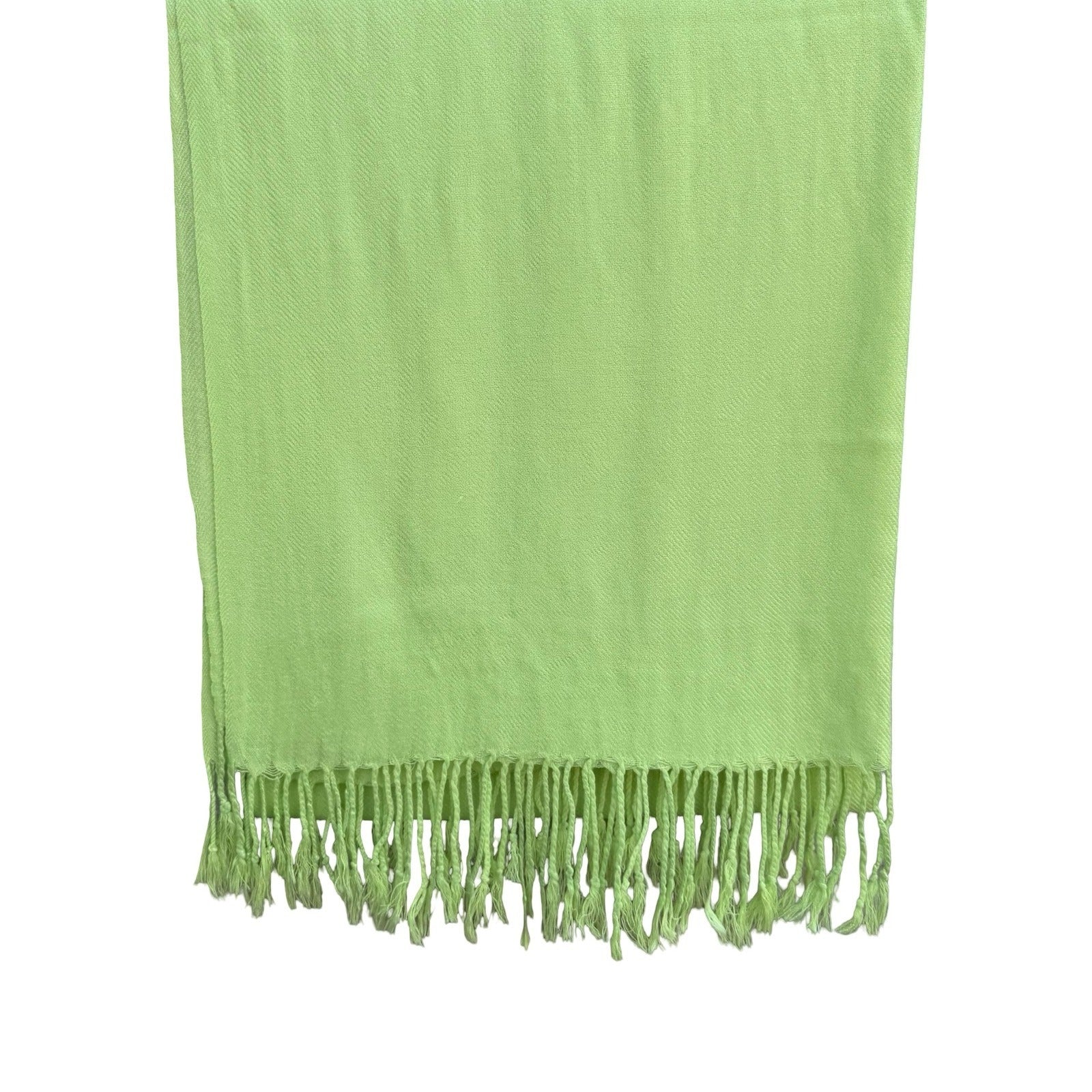 Lime Green Pashmina Shawl Wrap Tassel Fringe Lightweight Scarf Chartreuse Neon