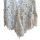 Switch Vintage Handmade Boho Festival Coastal Cottagecore Crochet Fringe Shawl Wrap OS 3 image