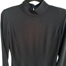 Switch Liz Claiborne Vintage 80s Black Mock Neck Long Sleeve Sheath Dress 4P Minimalist 3 image