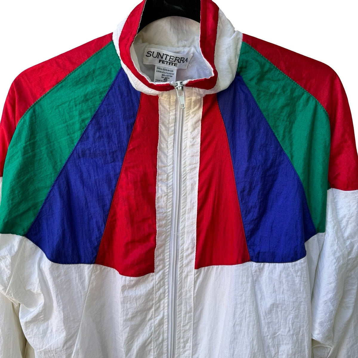 Sunterra Vintage 80s 90s Athleisure Colorblock Sunburst Windbreaker Jacket S