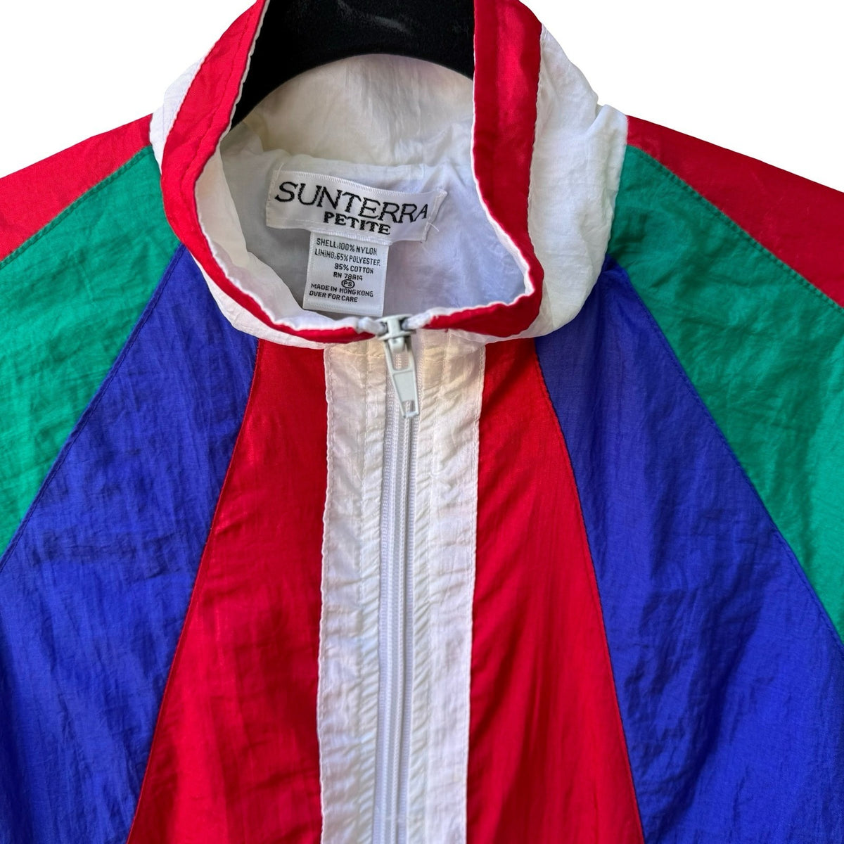 Sunterra Vintage 80s 90s Athleisure Colorblock Sunburst Windbreaker Jacket S
