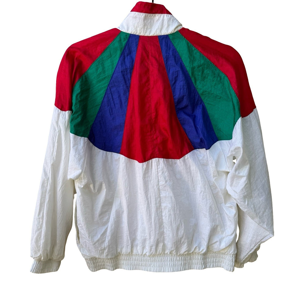 Sunterra Vintage 80s 90s Athleisure Colorblock Sunburst Windbreaker Jacket S