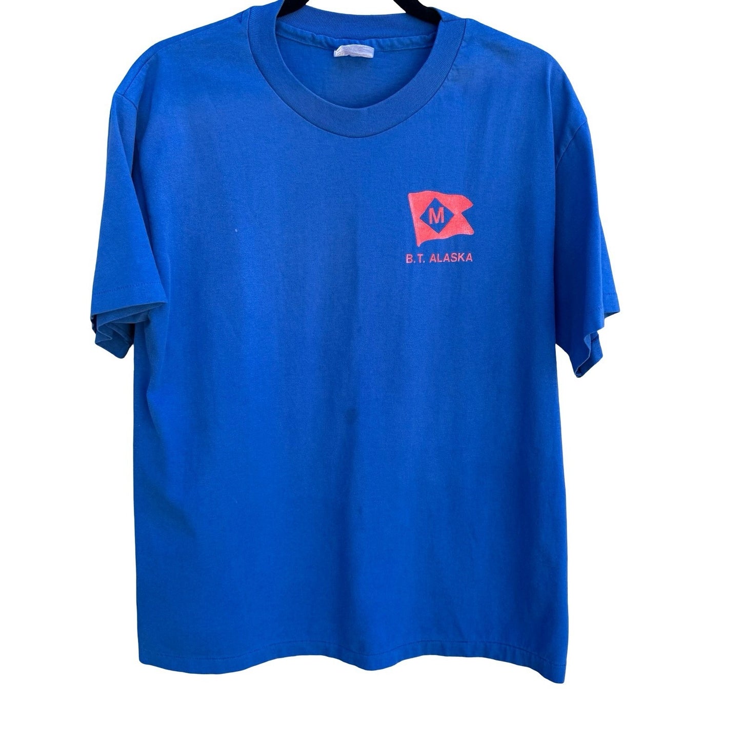 Hanes Heavyweight Vintage 50/50 BT Alaska Marine Transport Lines Blue Shirt L
