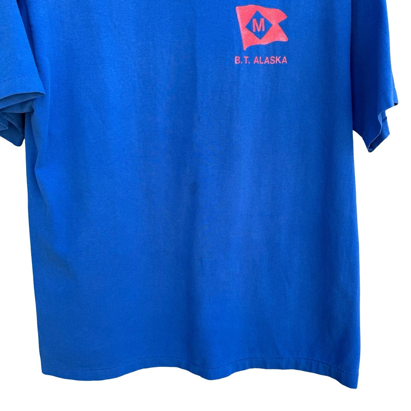 Hanes Heavyweight Vintage 50/50 BT Alaska Marine Transport Lines Blue Shirt L