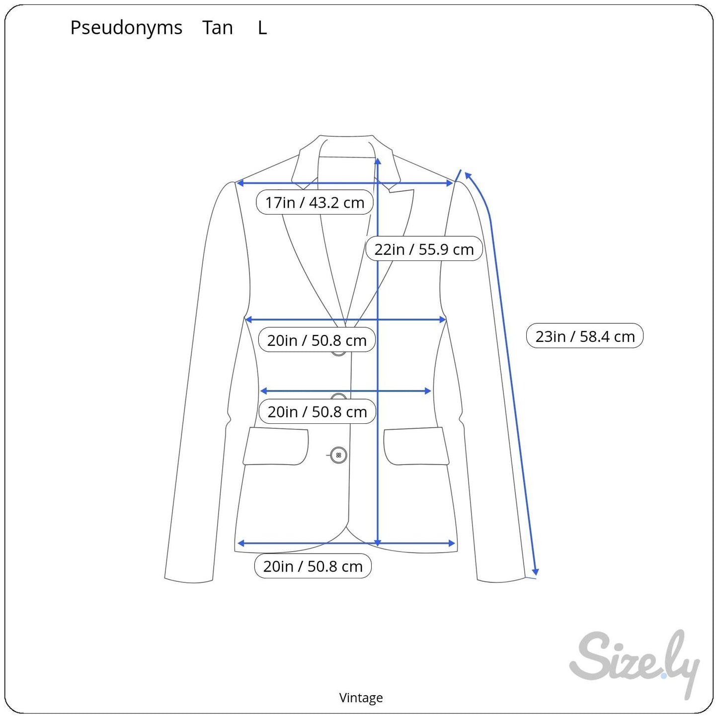 Pseudonyms Vintage Womens Long-Sleeve Snap Closure Beige Flap Pockets Jacket L