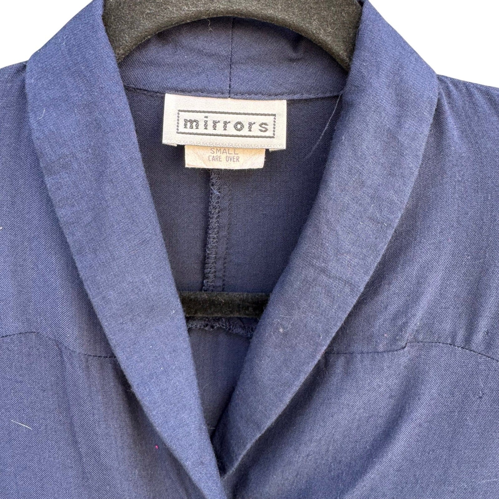 Mirrors Vintage 80s Navy Cropped Blazer Jacket Star Buttons Nautical Womens S