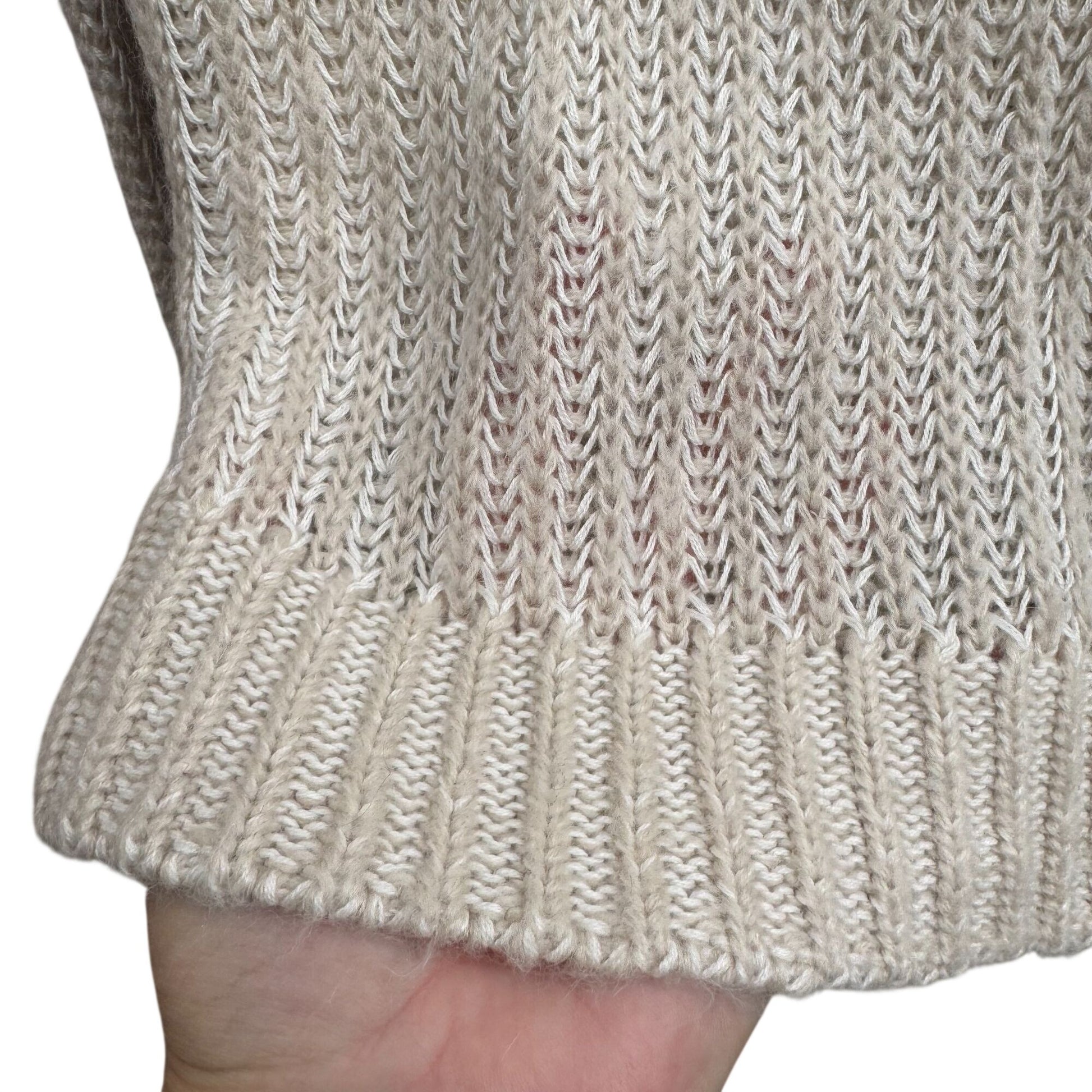 DKNY Jeans Womens XS Cream Cozy Cowl Neck Sweater Knit Long Sleeve Minimalist