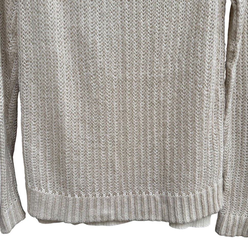 DKNY Jeans Womens XS Cream Cozy Cowl Neck Sweater Knit Long Sleeve Minimalist