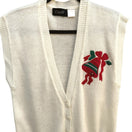 Switch Catalina Vintage 70s Womens Christmas Embroidered Bell Knit Holiday Sweater Vest 2 image