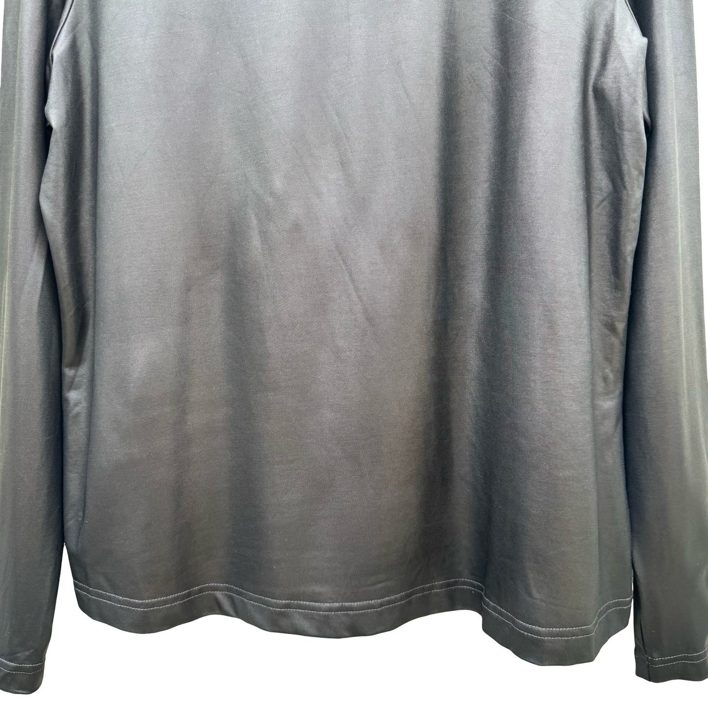 Diane Gilman DG2 Womens Metallic Black Cowl Neck Long Sleeve Stretch Top M NEW