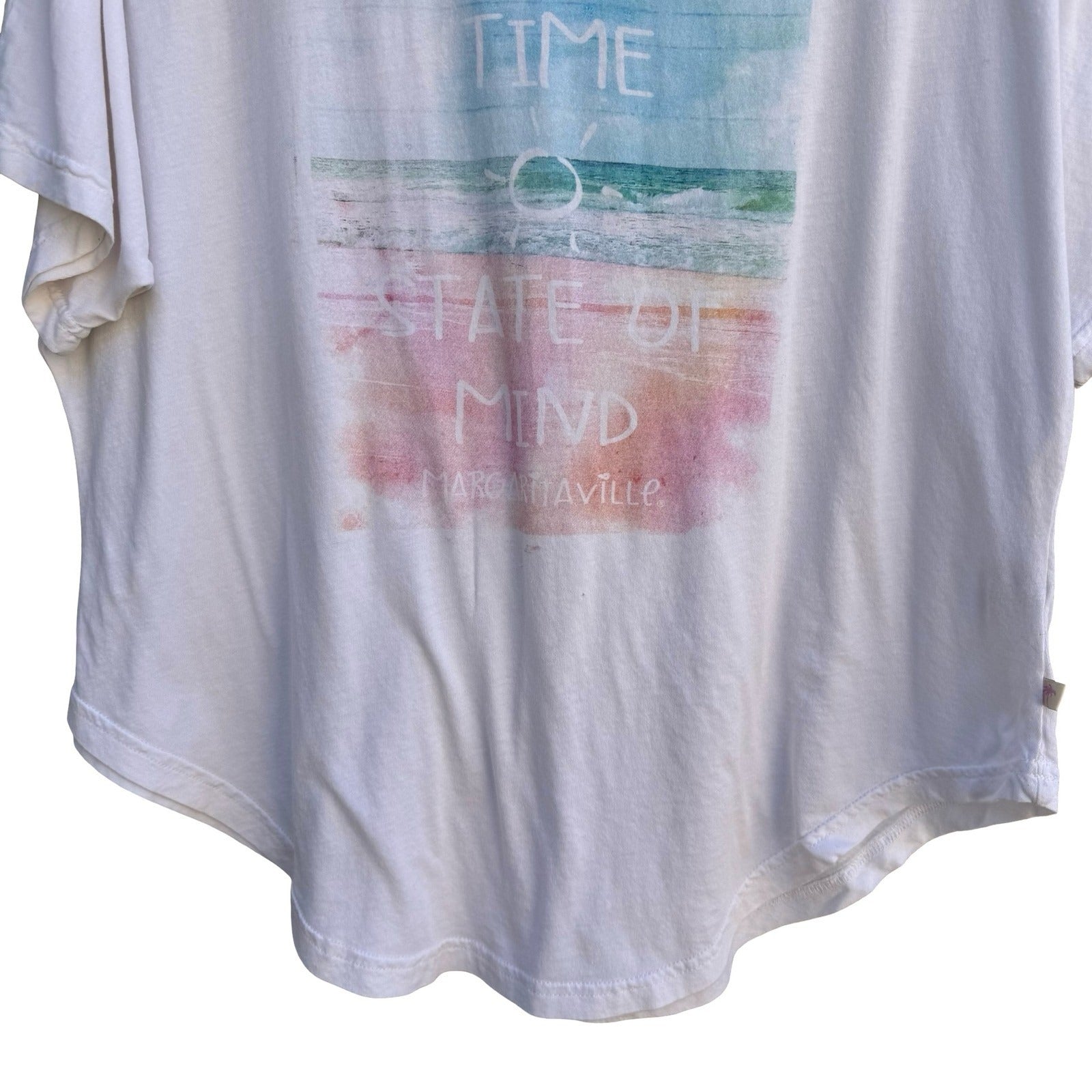 Margaritaville Island Time State of Mind Graphic T-Shirt White XS Relaxed Fit