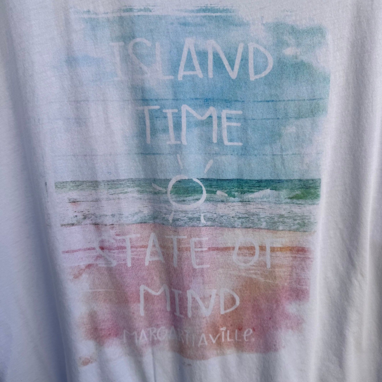 Margaritaville Island Time State of Mind Graphic T-Shirt White XS Relaxed Fit