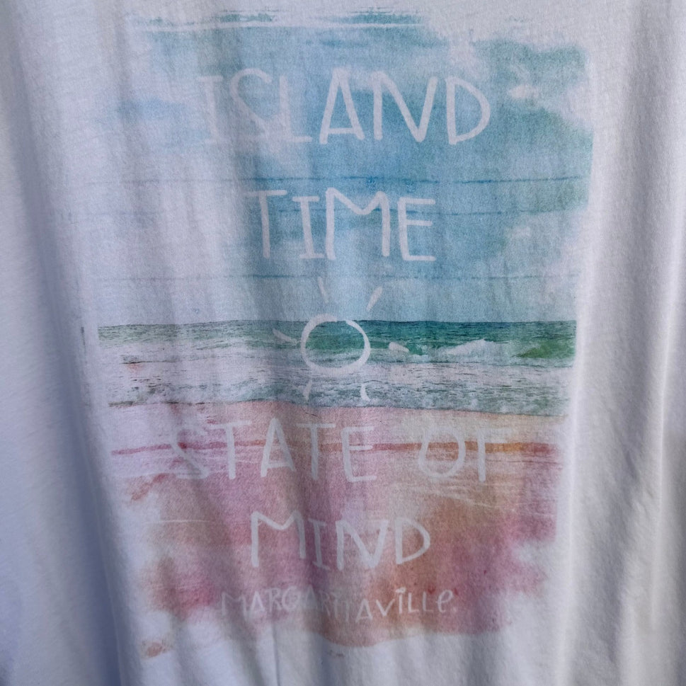 Margaritaville Island Time State of Mind Graphic T-Shirt White XS Relaxed Fit